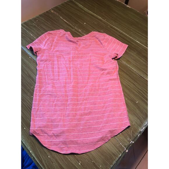 Lululemon NWOT Love Tee V-Neck Pink Striped Knit Top - Size Small - Picture 3 of 6